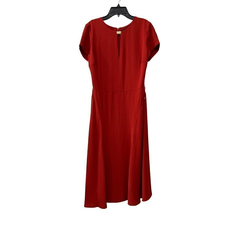 New Lauren Ralph Lauren Size 6 Georgette Dress RED SUNSTONE *Missing Belt*